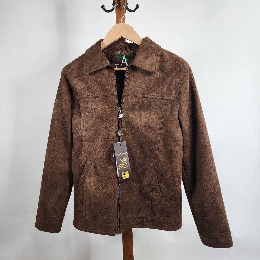 Men's Brown Suede Zip Jacket